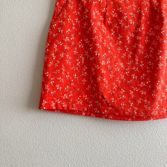 handmade orange white floral mini skirt - Picture 10 of 11